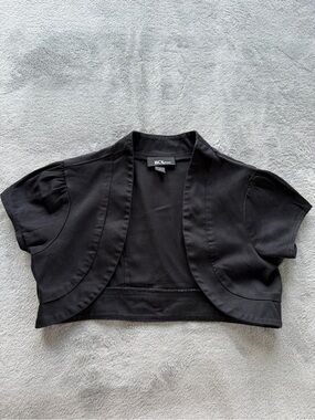 BCX Black Short-Sleeve Cropped Bolero
